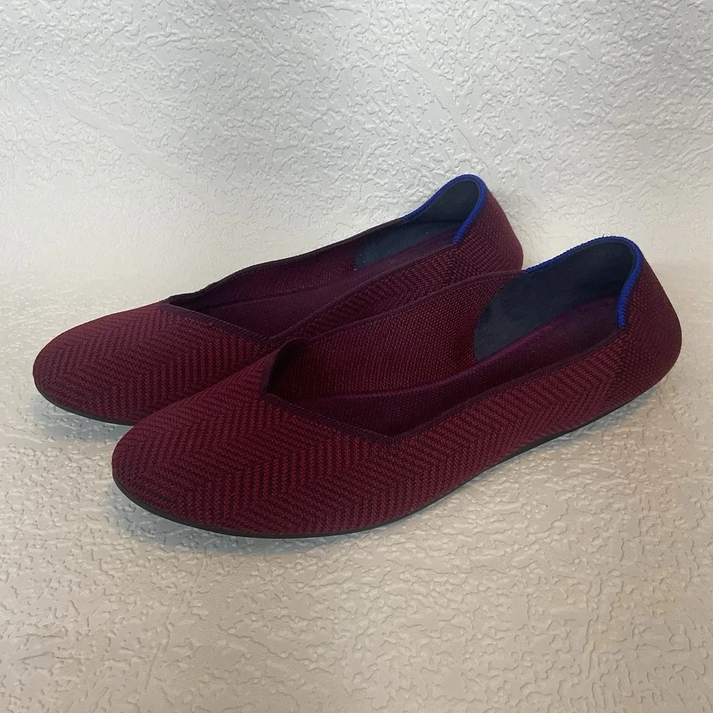 Rothy's The Flat Berry Woven Lattice Women's‎ Round Toe Ballet Flat In Size 11,5